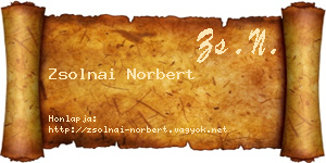 Zsolnai Norbert névjegykártya